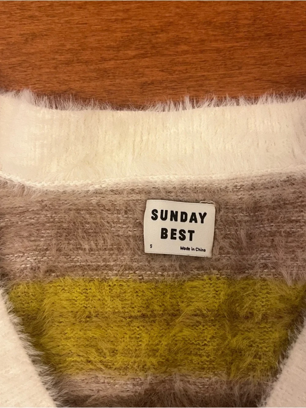Aritzia Sunday Best Cropped Fuzzy Stripe Cardigan - Picture 3 of 4